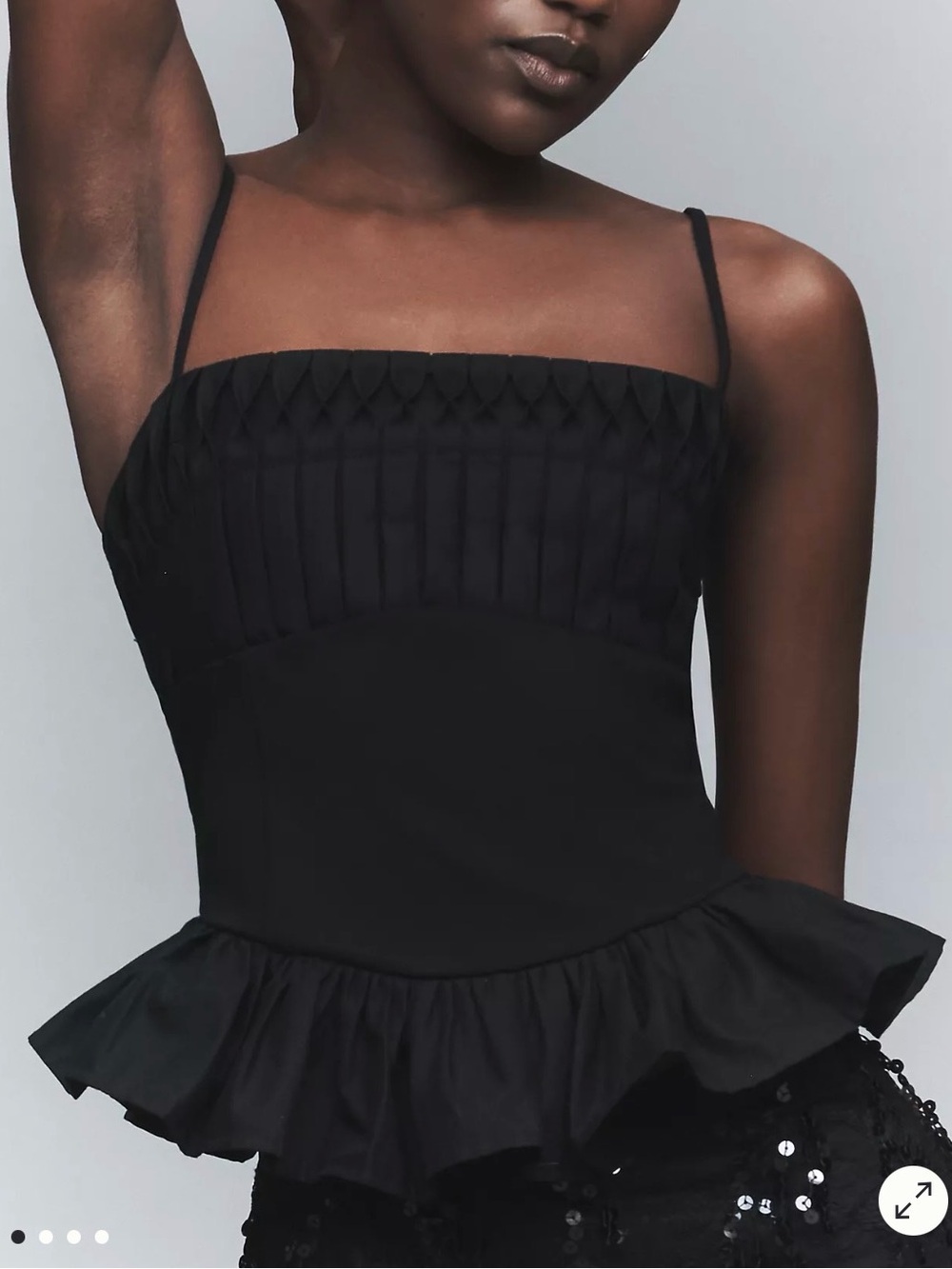 Anthropologie Black 4SI3NNA Waisted Peplum Top